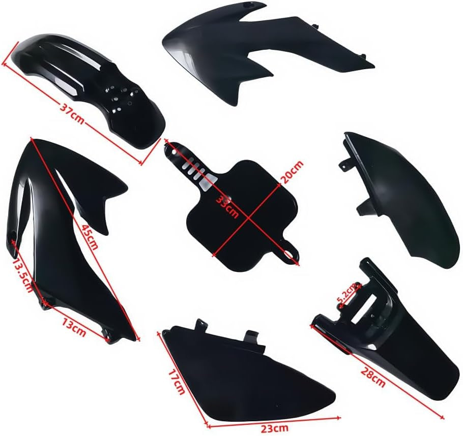 Plastic Fender Fairing Body Work Kit Set,Plastic Body Fender Kit 7 piece for 50cc 70cc CRF50 Chinese Mini Dirt Bikes