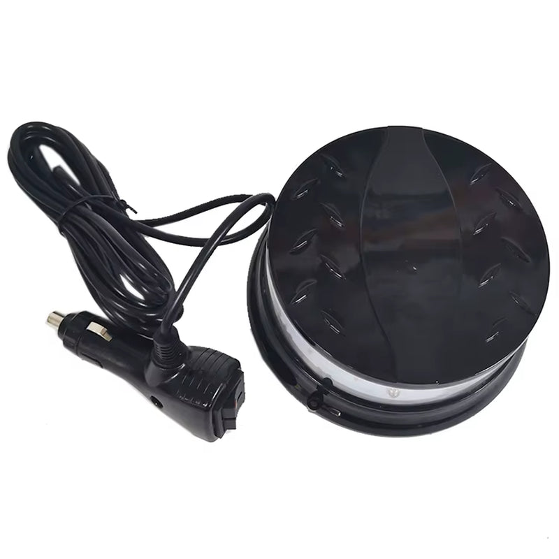 Amber LED Revolving Warning Beacon Light-Universal Vehicle Strobe for Trucks, Cars, Emergency Use