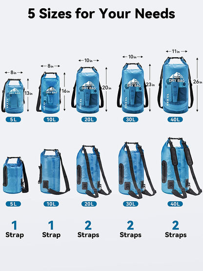 Dry Bag Waterproof Backpack with Phone Case 5L/10L/20L/30L/40L