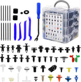 Kit de 1365 piezas de clips de retención para carrocería, sujetadores de plástico, clips de remache para guardabarros, juego de 44 tamaños más populares de remaches de pasador de nailon para Toyota, GM, Ford, Honda, Acura y Chrysler, azul