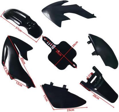 Plastic Fender Fairing Body Work Kit Set，Plastic Body Fender Kit 7 piece for 50cc 70cc CRF50 Chinese Mini Dirt Bikes