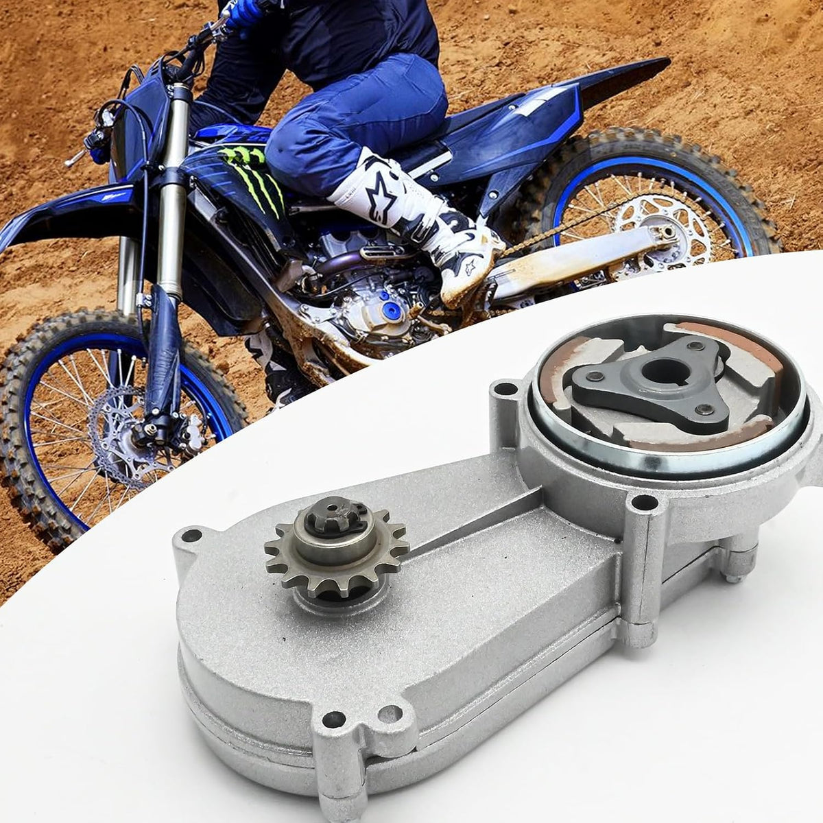 14T Clutch Drum Bell Housing Kit, Fits 43cc 47cc 49cc 2 Stroke Mini Pocket Bike Dirt Bike ATV, 50cc Class Mini Quad Centrifugal Clutch Gearbox Assembly Replacement Parts