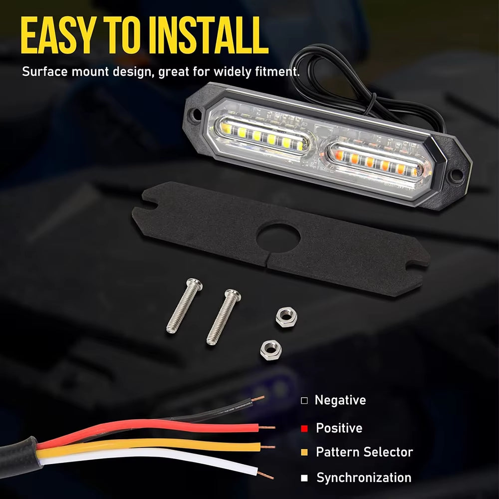 Truck Car LED Strobe Warning Lights Red Blue Emergency Flashing High-Intensity Beacon Light Bar Accessories