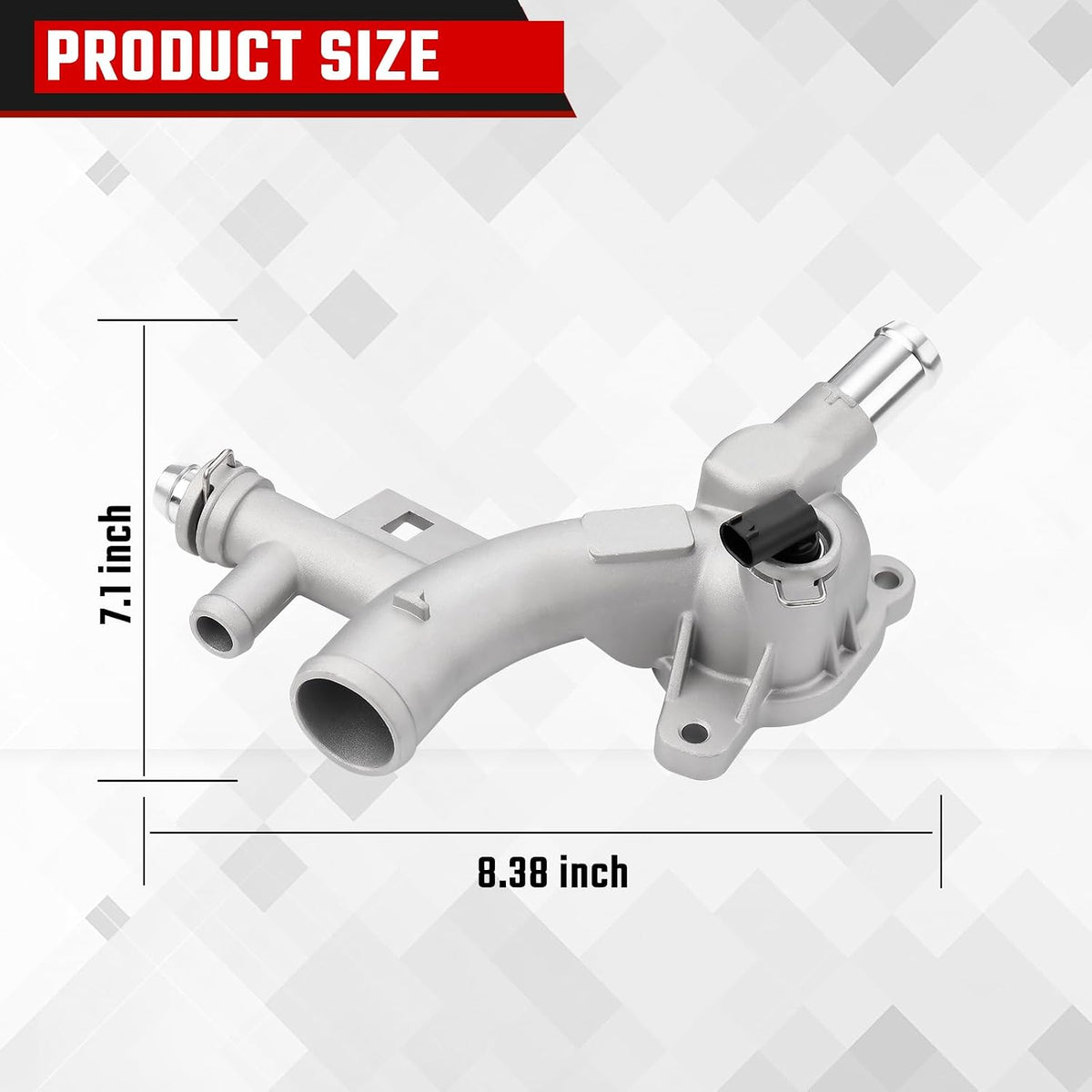 902-846 Aluminum Water Outlet Coolant Housing with Oil Cooler Hose, Fit for Chevy Cruze Sonic Trax Buick Encore 1.4L 2011-2020 Replaces 25193922