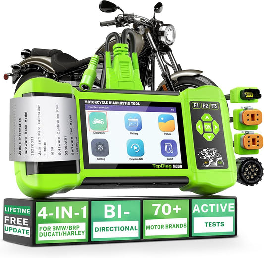 Motorcycle Scanner Diagnostic Tool with Printer, Oil Service Reset, M300