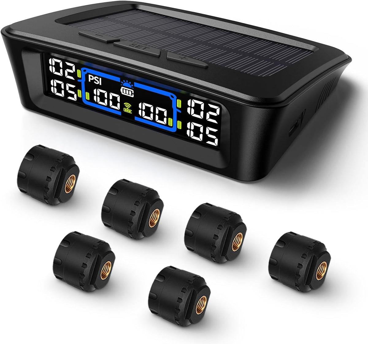 TM12 RV Tire Pressure Monitoring System, TPMS Set of 6 Sensors