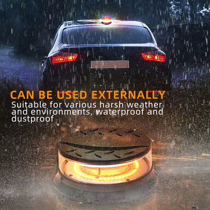 Amber LED Revolving Warning Beacon Light-Universal Vehicle Strobe for Trucks, Cars, Emergency Use