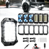 Kit de 12 luces LED magnéticas de metal para rocas, 6000K blanco puro