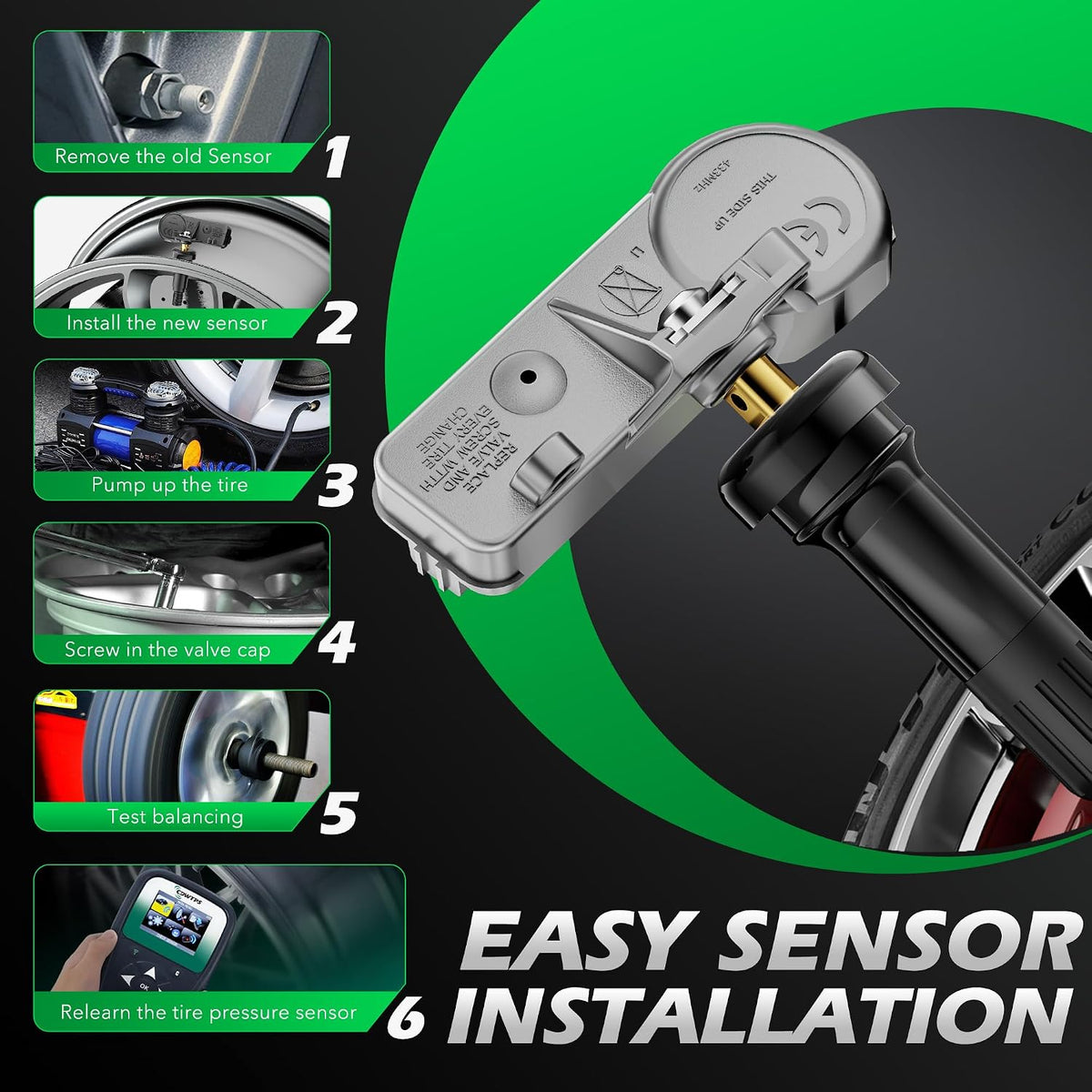 TPMS Sensors Set of 4,315MHz GM Pre-Programmed Tire Pressure Monitor Sensor