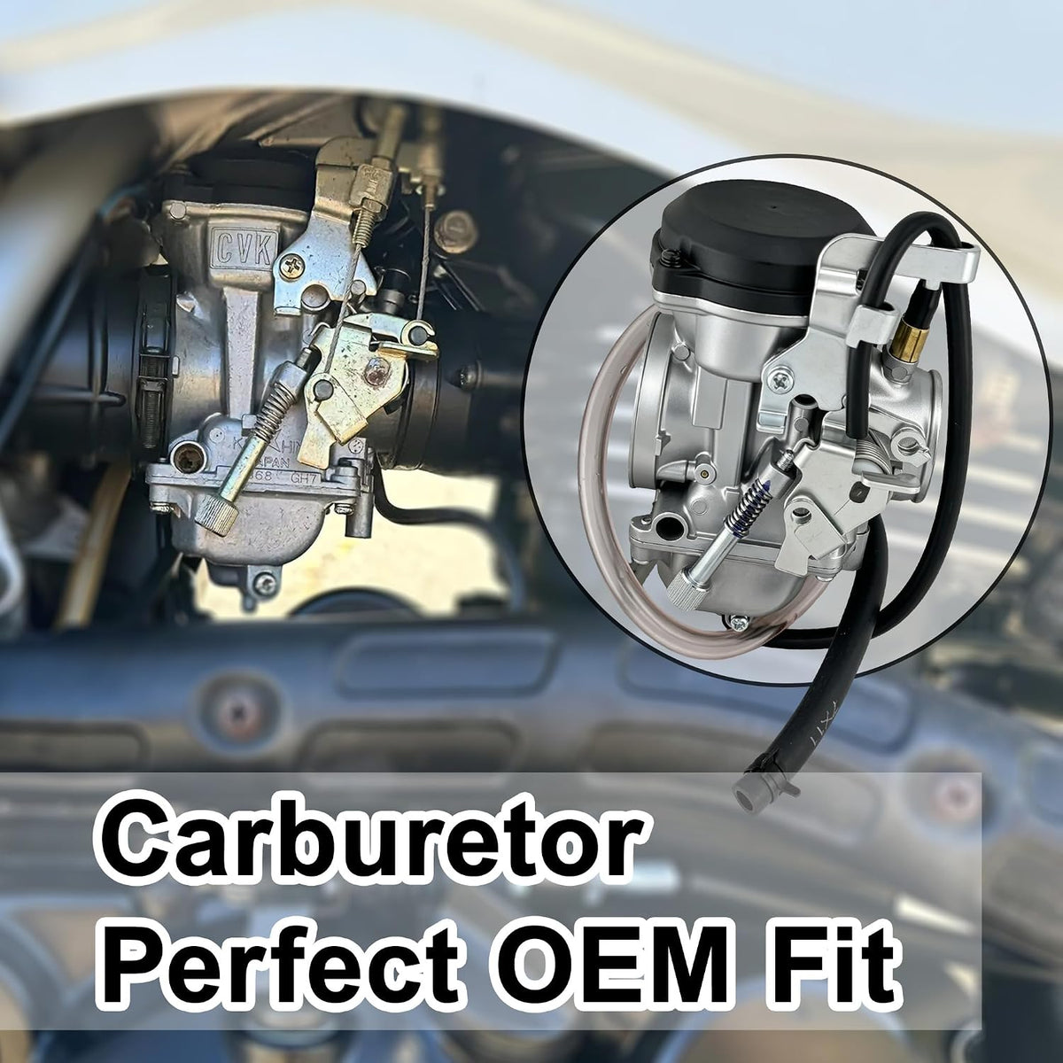 Carburetor Kit for Kawasaki KLR 650 1987-2007, Includes Intake Manifold Boot & Spark Plug, Replaces #15001-1327#15001-1368