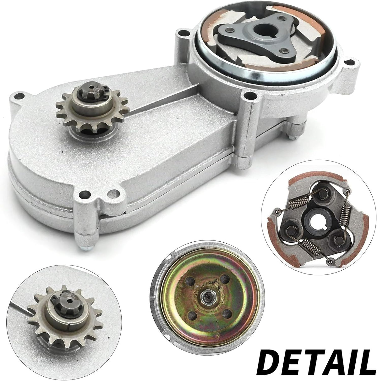 14T Clutch Drum Bell Housing Kit, Fits 43cc 47cc 49cc 2 Stroke Mini Pocket Bike Dirt Bike ATV, 50cc Class Mini Quad Centrifugal Clutch Gearbox Assembly Replacement Parts
