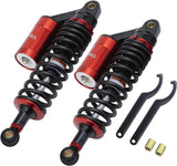 Amortiguadores de aire ajustables para motocicleta de 12.5" (320 mm), suspensión trasera de aluminio CNC de ajuste universal para motocicletas de 125 cc, 110 cc, 150 cc, ATV y Go Kart (rojo y negro)