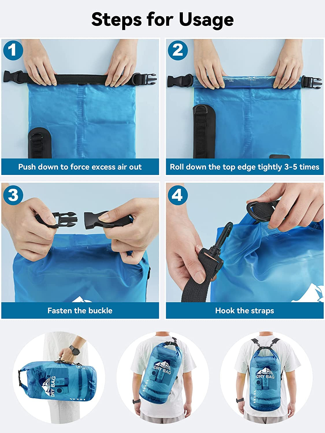 Dry Bag Waterproof Backpack with Phone Case 5L/10L/20L/30L/40L
