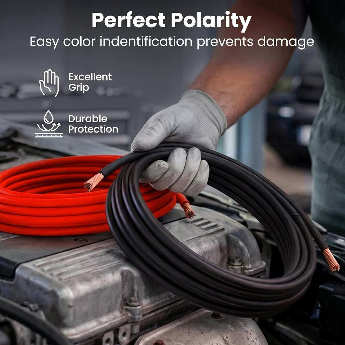4 Gauge Wire 25 FT Black + 25 FT Red, 4 AWG Amp Wire Battery Wires