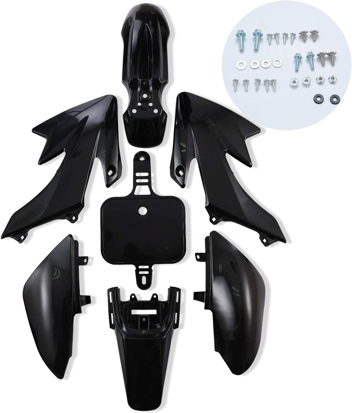 Plastic Fender Fairing Body Work Kit Set，Plastic Body Fender Kit 7 piece for 50cc 70cc CRF50 Chinese Mini Dirt Bikes