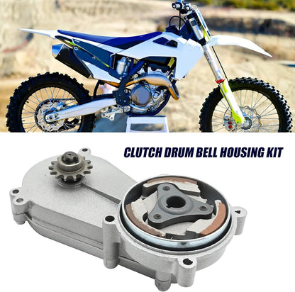 14T Clutch Drum Bell Housing Kit, Fits 43cc 47cc 49cc 2 Stroke Mini Pocket Bike Dirt Bike ATV, 50cc Class Mini Quad Centrifugal Clutch Gearbox Assembly Replacement Parts