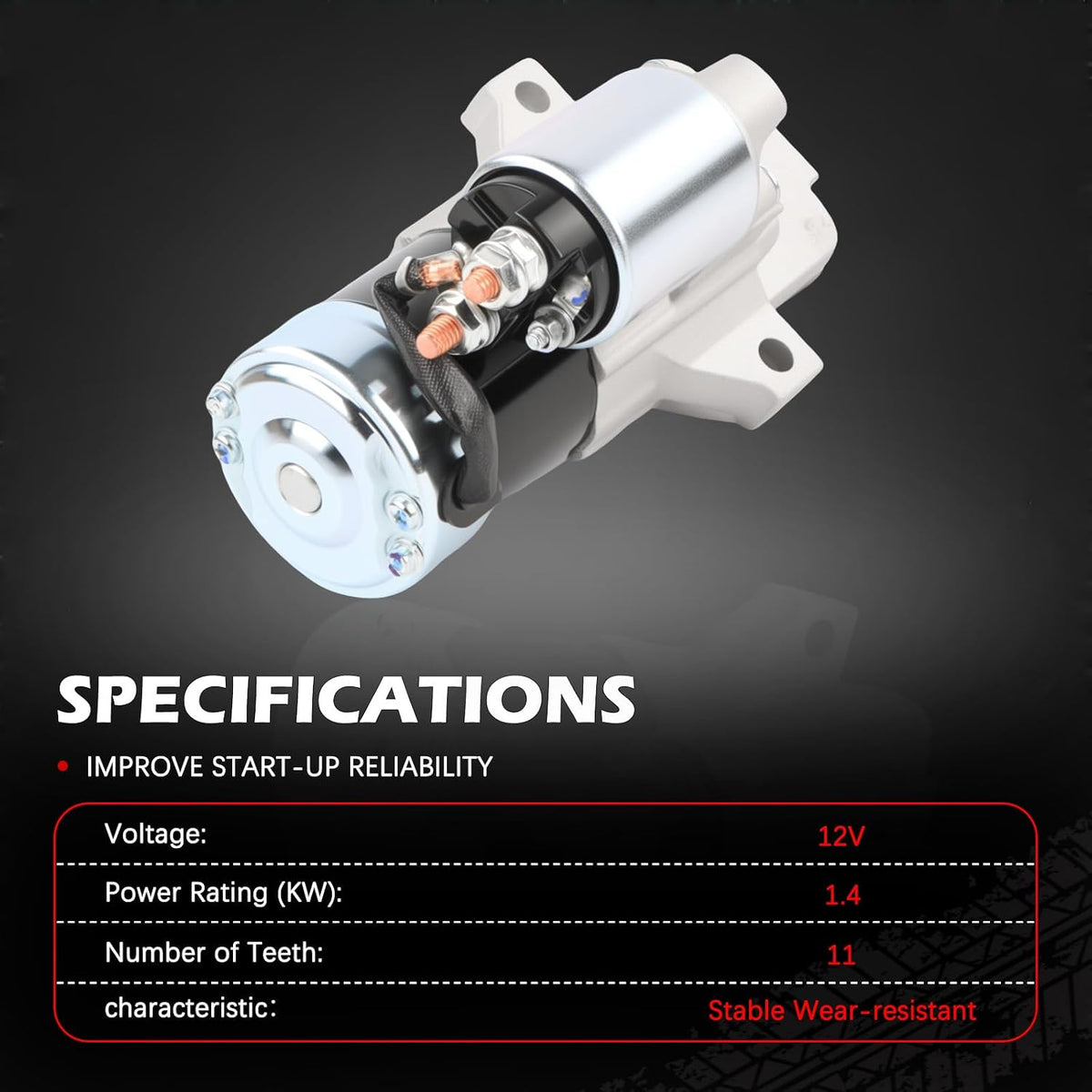 Starter 19227 1.2V 1.4kw 11T 2.0L 2.5L Fit for Focus 2013-2016 for Fusion-Auto Turbo for Fusion-Auto 12-16 for MKT 13-14 MKZ 13-16 Car Engine Motor Start Replacement Part