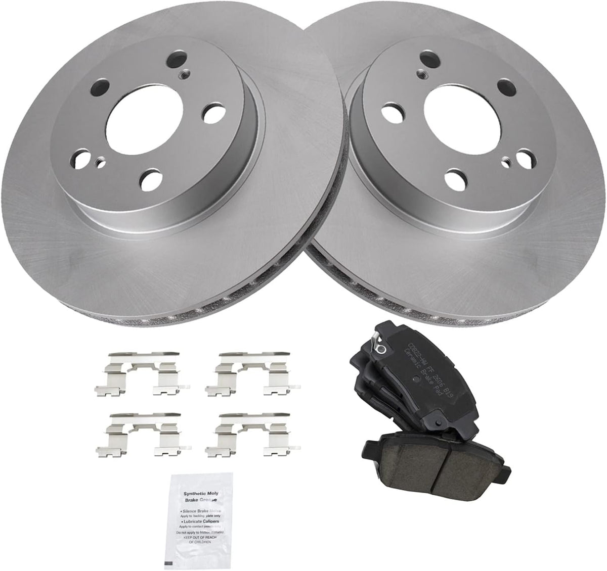 Front Ceramic Brake Pad and Rotor Set Coated