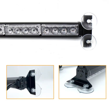 High Visibility Emergency Strobe Visor Light Bar - Windshield Mounted Safety Warning Beacon with Wireless Remote for Cars Trucks