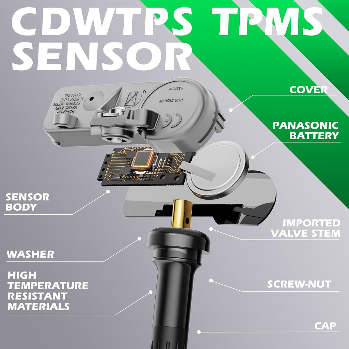 TPMS Sensors Set of 4,315MHz GM Pre-Programmed Tire Pressure Monitor Sensor