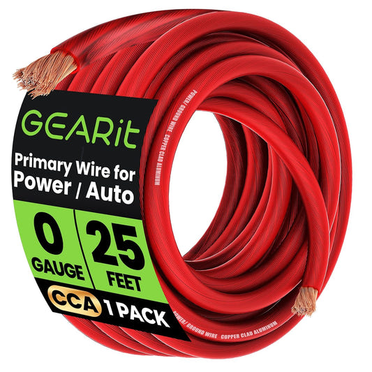 0 Gauge Wire 25 FT, 0 AWG Amp Wire Battery Wires Automotive Cable