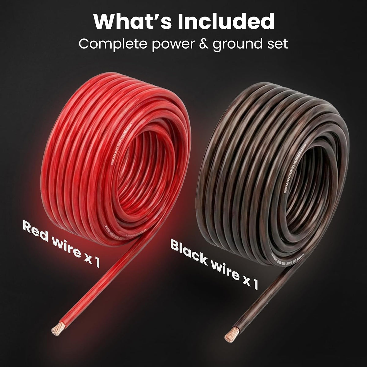 4 Gauge Wire 25 FT Black + 25 FT Red, 4 AWG Amp Wire Battery Wires