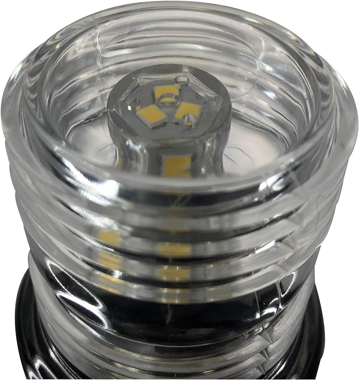 12V Marine Boat Yacht Pontoon Navigation Anchor Light 360 Degrees All Around Nature White LED Splashproof Black Housing USCG Certified Approved (Plug-in Base (H=25"))