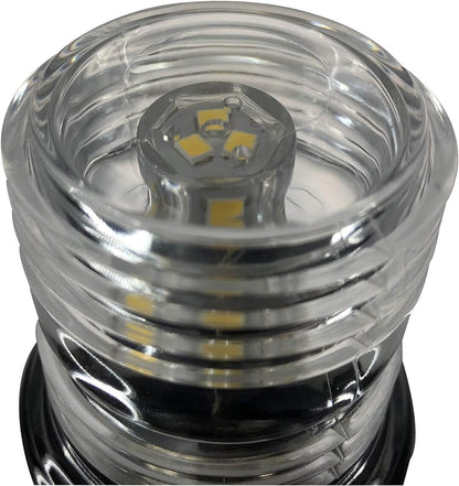 12V Marine Boat Yacht Pontoon Navigation Anchor Light 360 Degrees All Around Nature White LED Splashproof Black Housing USCG Certified Approved (Plug-in Base (H=25"))