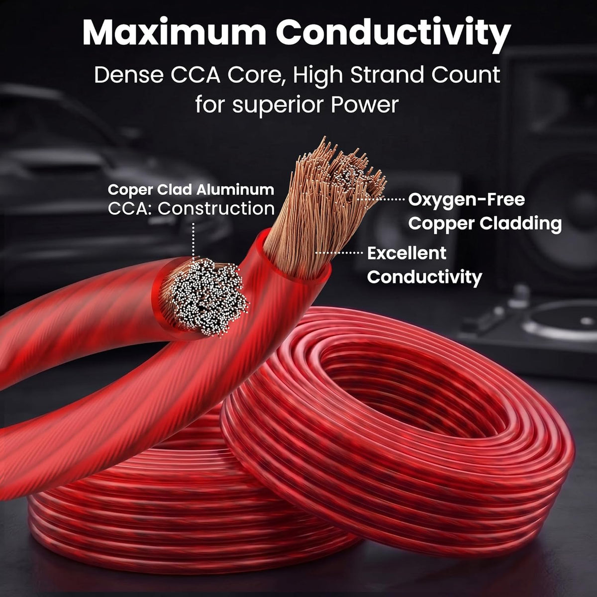 0 Gauge Wire 25 FT, 0 AWG Amp Wire Battery Wires Automotive Cable