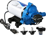 110 Volt RV Water Pressure Diaphragm Pump 4GPM 50PSI 33-Series 110V AC Camper On Demand Water Transfer Pump Electric with Power Plug for Bathroom Kitchen Food Truck Sprinkler Irrigation