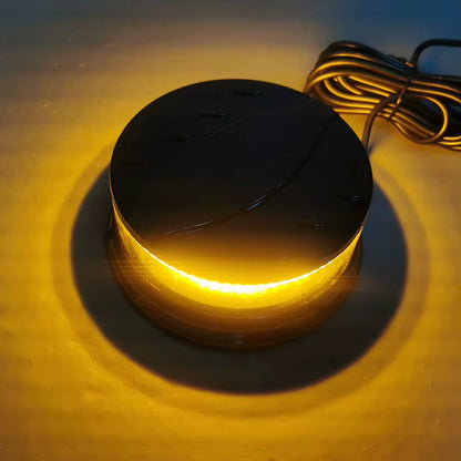 Amber LED Revolving Warning Beacon Light-Universal Vehicle Strobe for Trucks, Cars, Emergency Use