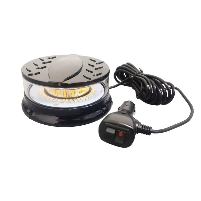 Amber LED Revolving Warning Beacon Light-Universal Vehicle Strobe for Trucks, Cars, Emergency Use