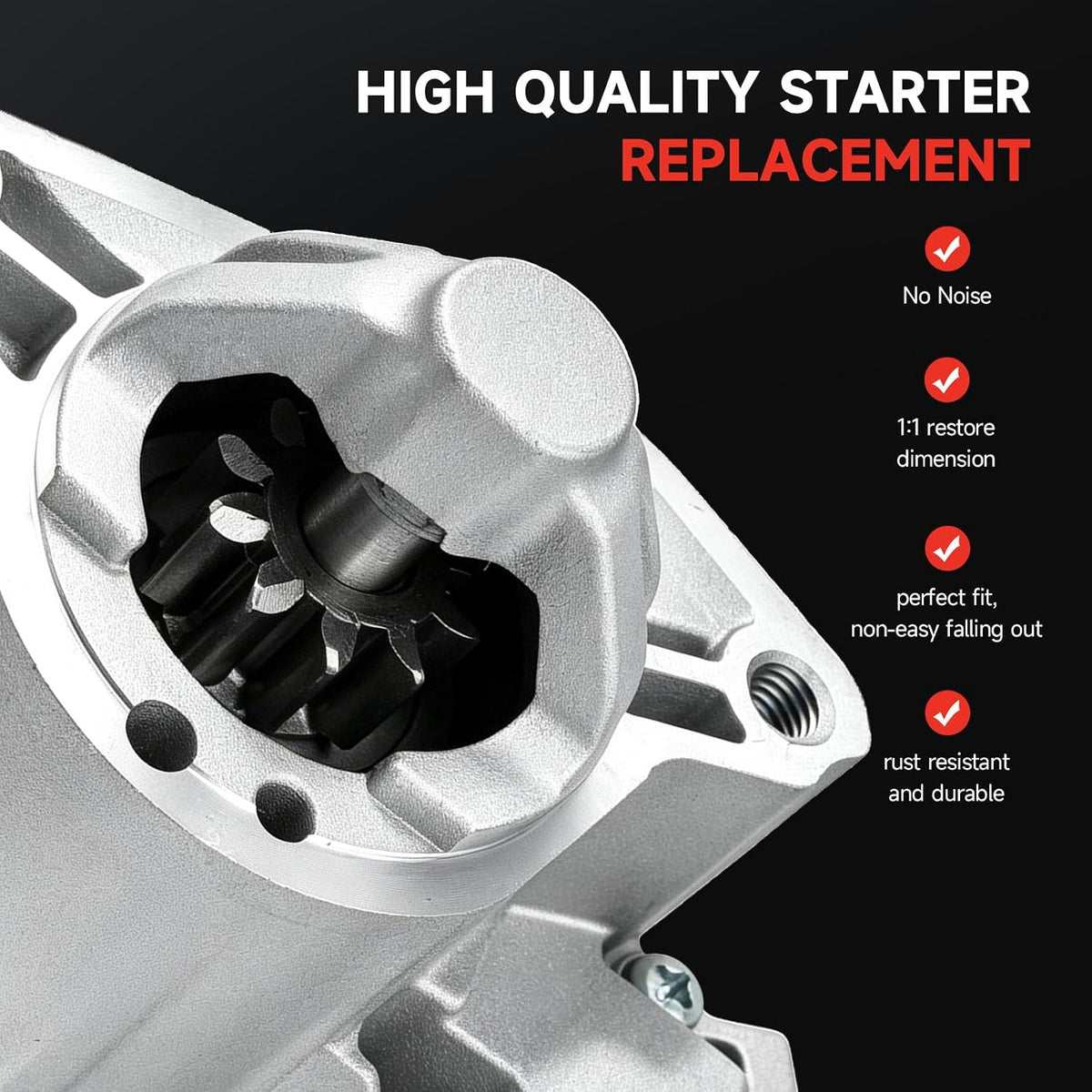 17933 Starter Motor Compatible with Dodge Ram 1500 2005 2006 2007 2008 Ram 2500 Ram 3500 5.7L V8 12V 1.7KW SMT0245 04801253AA 4801253AA M0T21371 M0T21371ZC