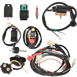 Mazo de cables completo, solenoide, relé, bujía, bobina, regulador, CDI para motor de arranque eléctrico de 4 tiempos, ATV, 50cc, 70cc, 90cc, 110cc, 125cc, Dirt Pit Bike, Buggy, Quad