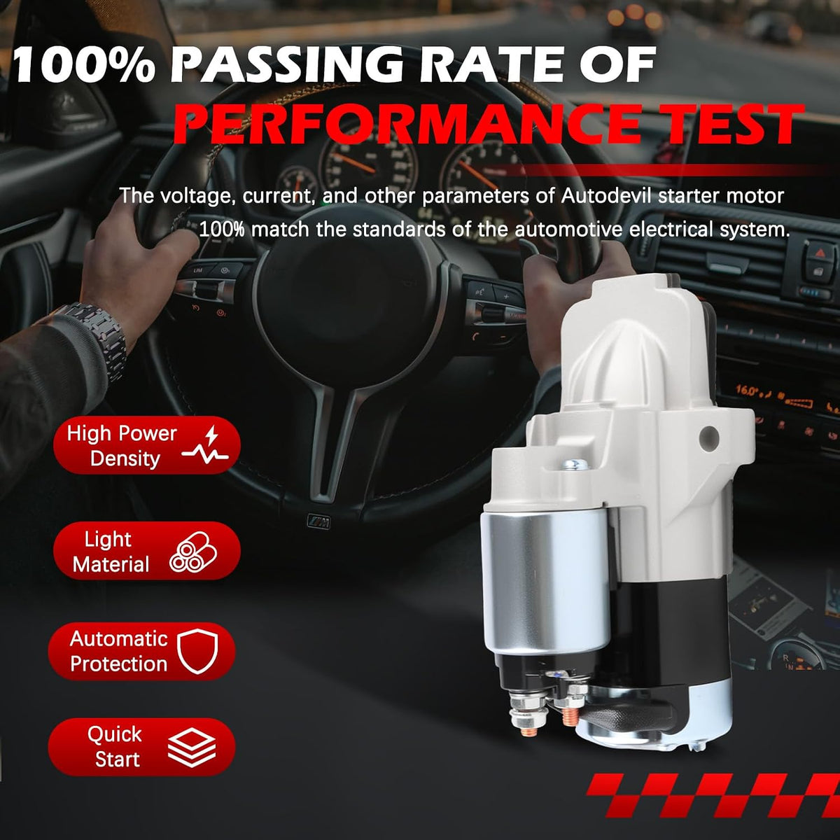 Starter 19227 1.2V 1.4kw 11T 2.0L 2.5L Fit for Focus 2013-2016 for Fusion-Auto Turbo for Fusion-Auto 12-16 for MKT 13-14 MKZ 13-16 Car Engine Motor Start Replacement Part