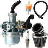 PZ22 22mm Carburetor with Air Filter/Spark Plug for 110cc 125cc SSR Sunl Dirt Bikes Monkey Scooter Taotao Pit Bike ATV